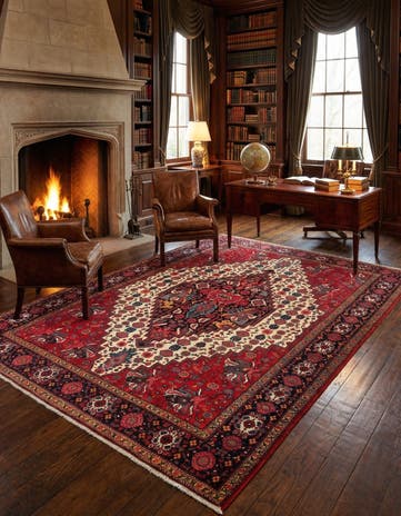 5' 1 x 6' 3 Hand Knotted Malayer Persian Rug