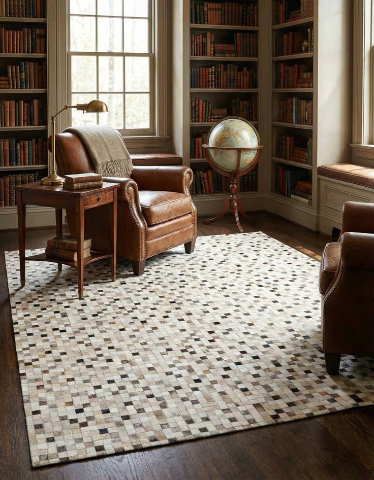 Detail image of 8' 1 x 10' Cowhide Stocks Rug