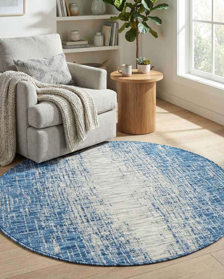 4' x 4' Easy-Clean Modern Indoor / Outdoor Round Rug
