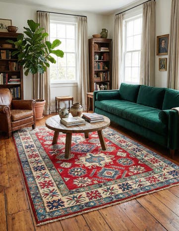 5' x 6' 8 Hand Knotted Kazak Rug