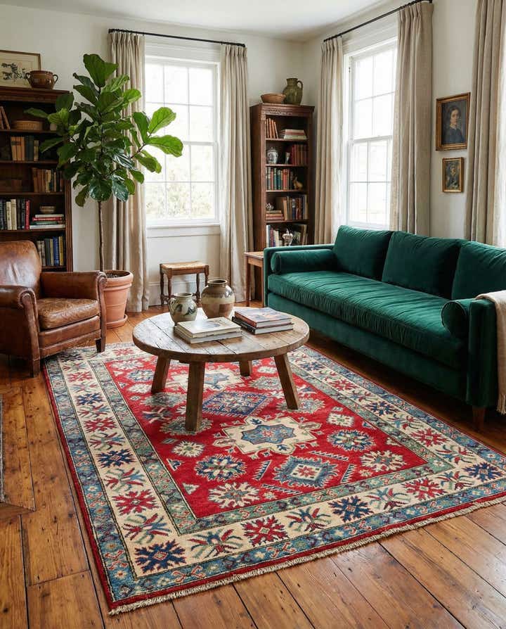 5' x 6' 8 Hand Knotted Kazak Rug