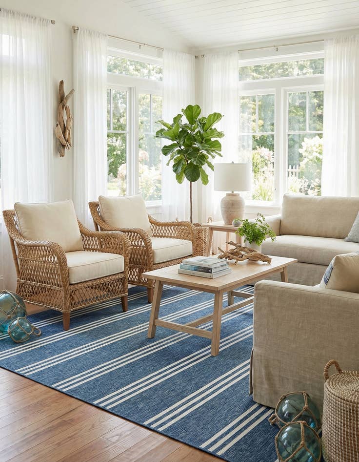 Detail image of 10' 8 x 10' 8  Washable Jill Zarin Anguilla Indoor / Outdoor Square Rug