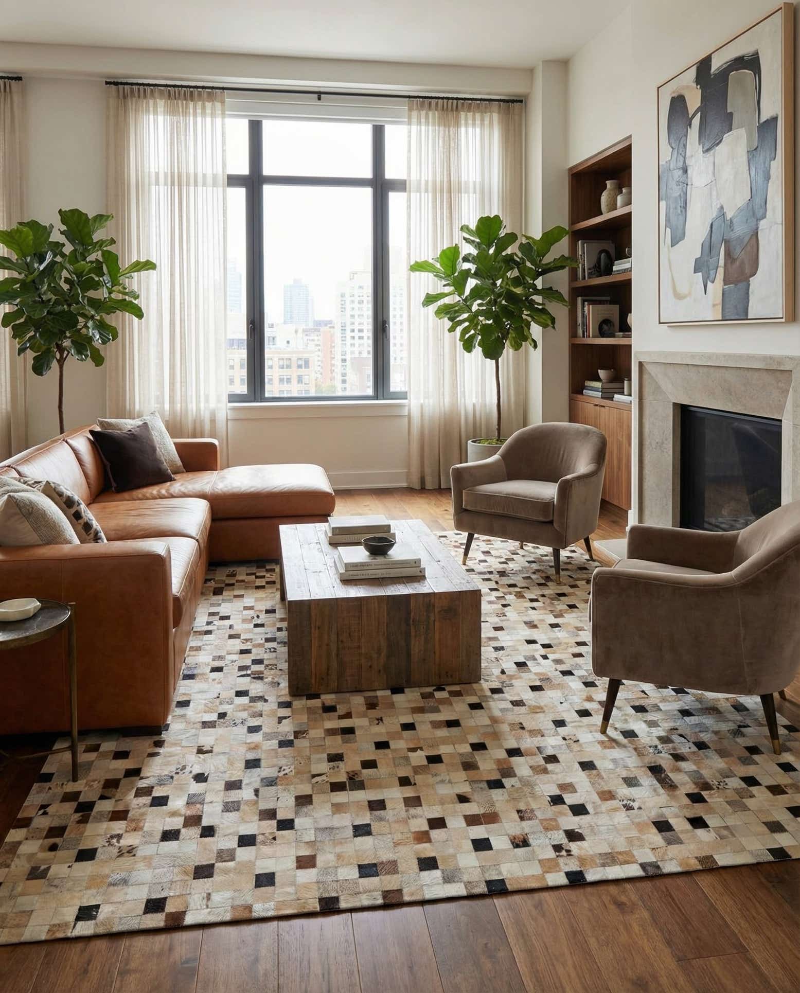 8' 1 x 9' 11 Cowhide Stocks Rug