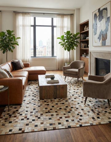 8' 1 x 9' 11 Cowhide Stocks Rug