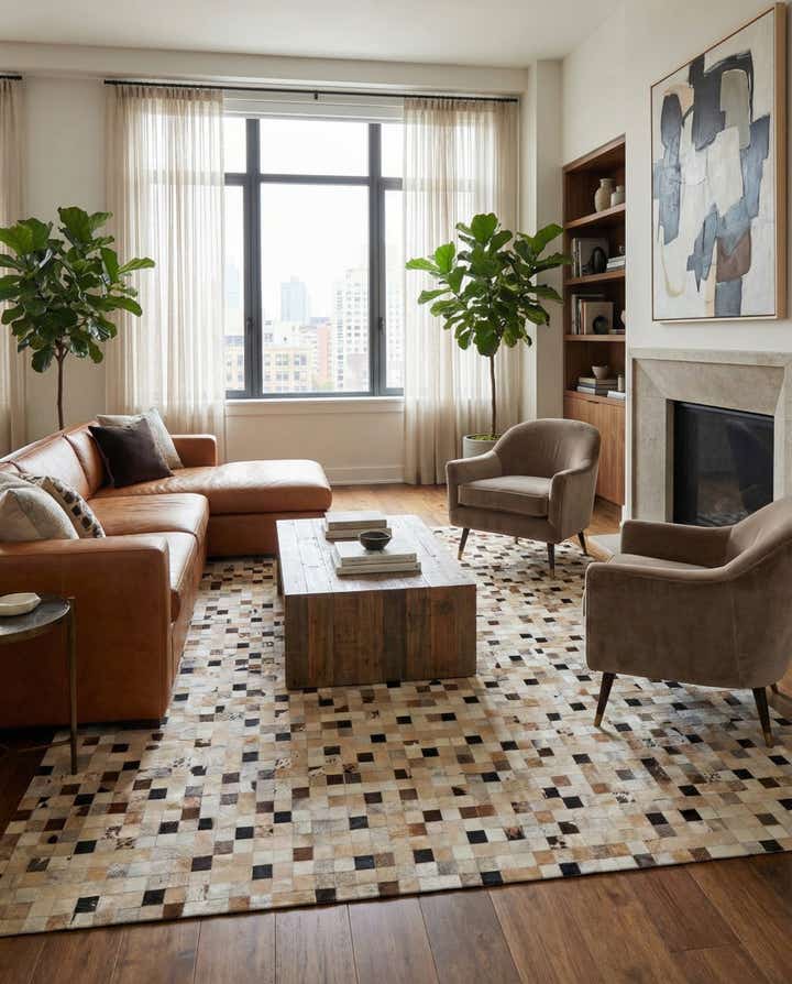 8' 1 x 9' 11 Cowhide Stocks Rug