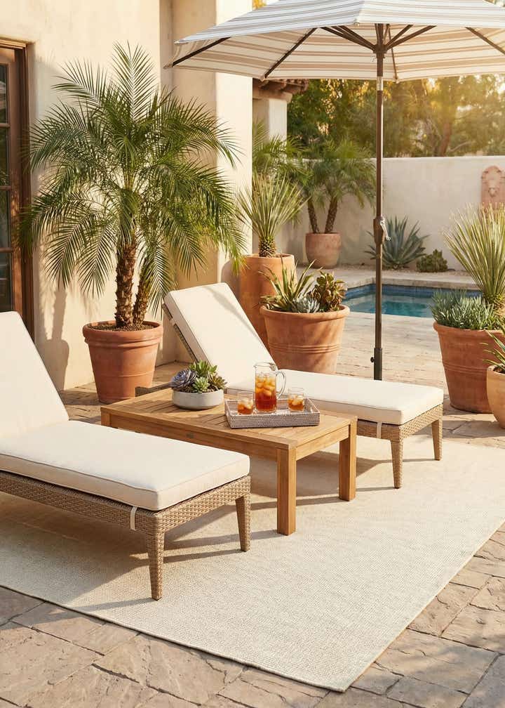 7' 10 x 7' 10 Easy-Clean Jill Zarin Palm Springs Indoor / Outdoor Square Rug