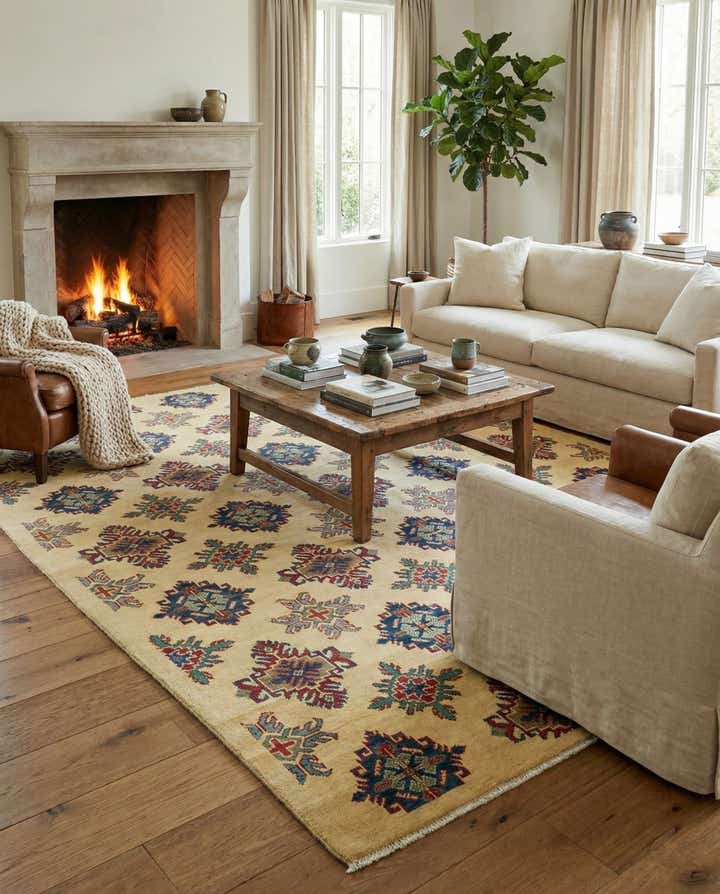 5' 9 x 8' Hand Knotted Kazak Rug