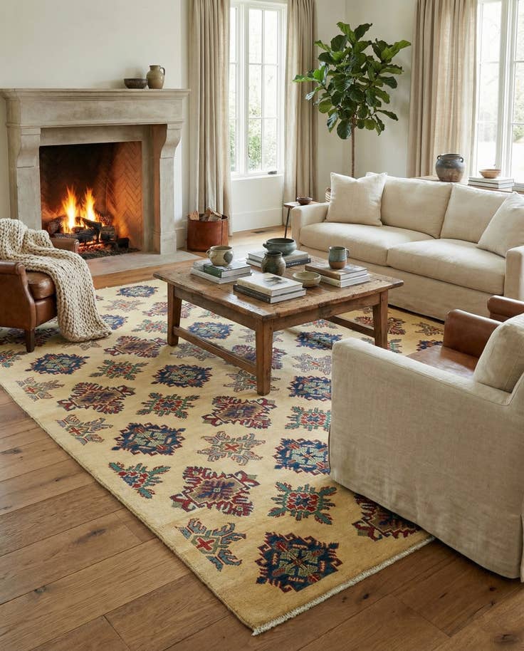 Detail image of 5' 9 x 8' Hand Knotted Kazak Rug