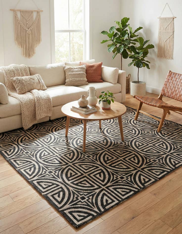 Detail image of 7' 10 x 7' 10  Hand Woven Chenille Jute Square Rug