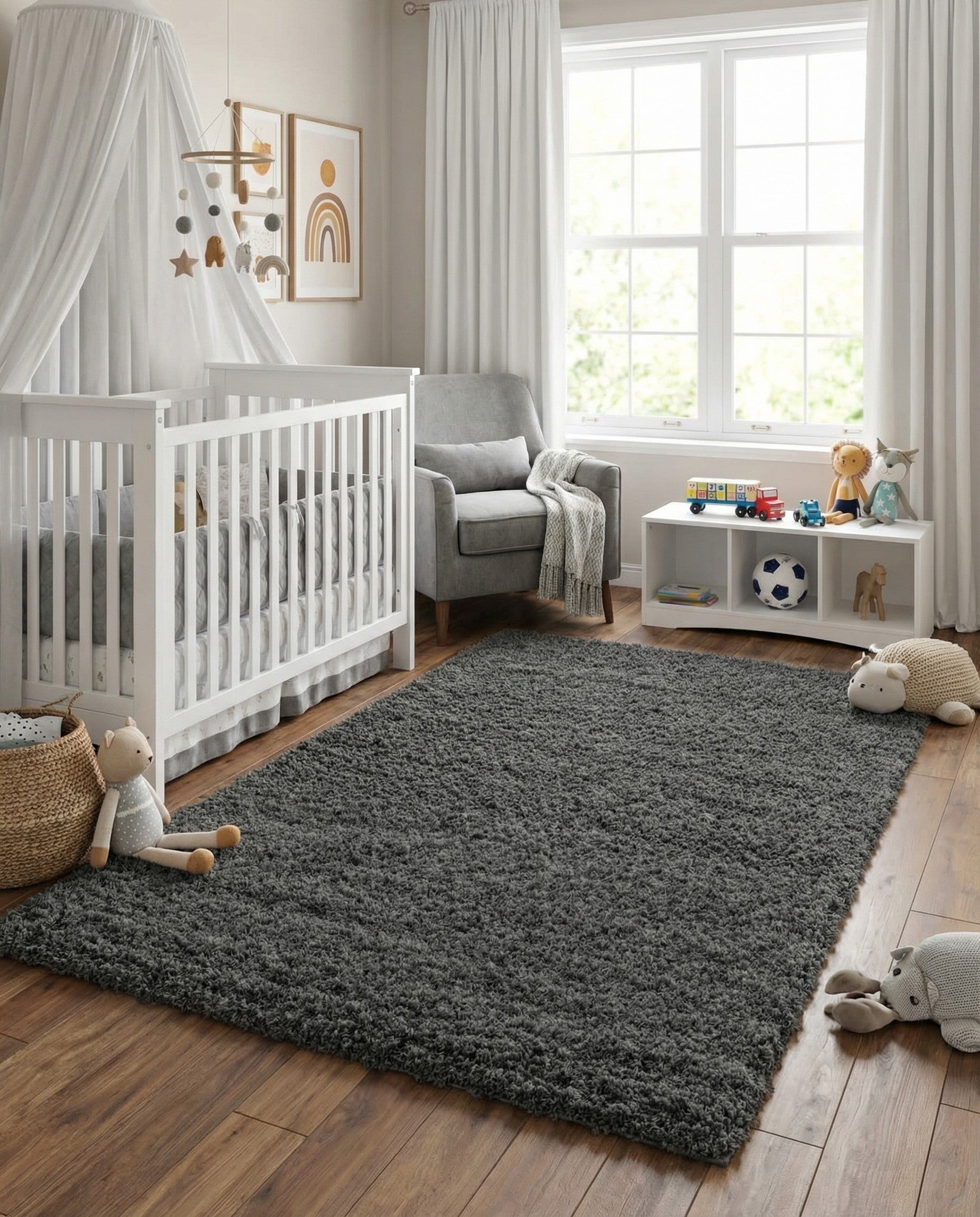  6' x 9' Solid Shag Rug