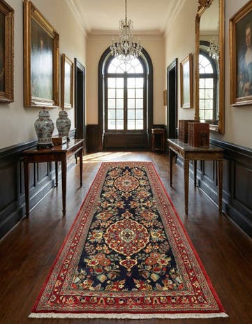 2' 7 x 6' 8 Hand Knotted Qom Persian Runner Rug