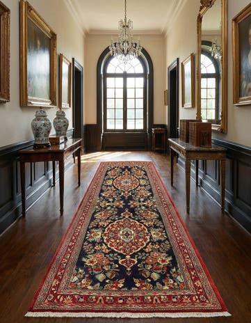 2' 7 x 6' 8 Hand Knotted Qom Persian Runner Rug