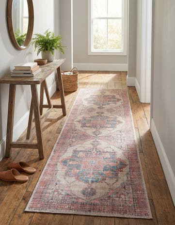 2' 7 x 12' Washable Nostalgia Runner Rug