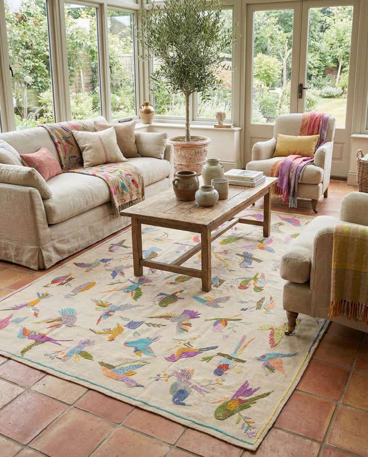 205cm x 280cm Tejido a mano Kilim Suzani Alfombra Lana