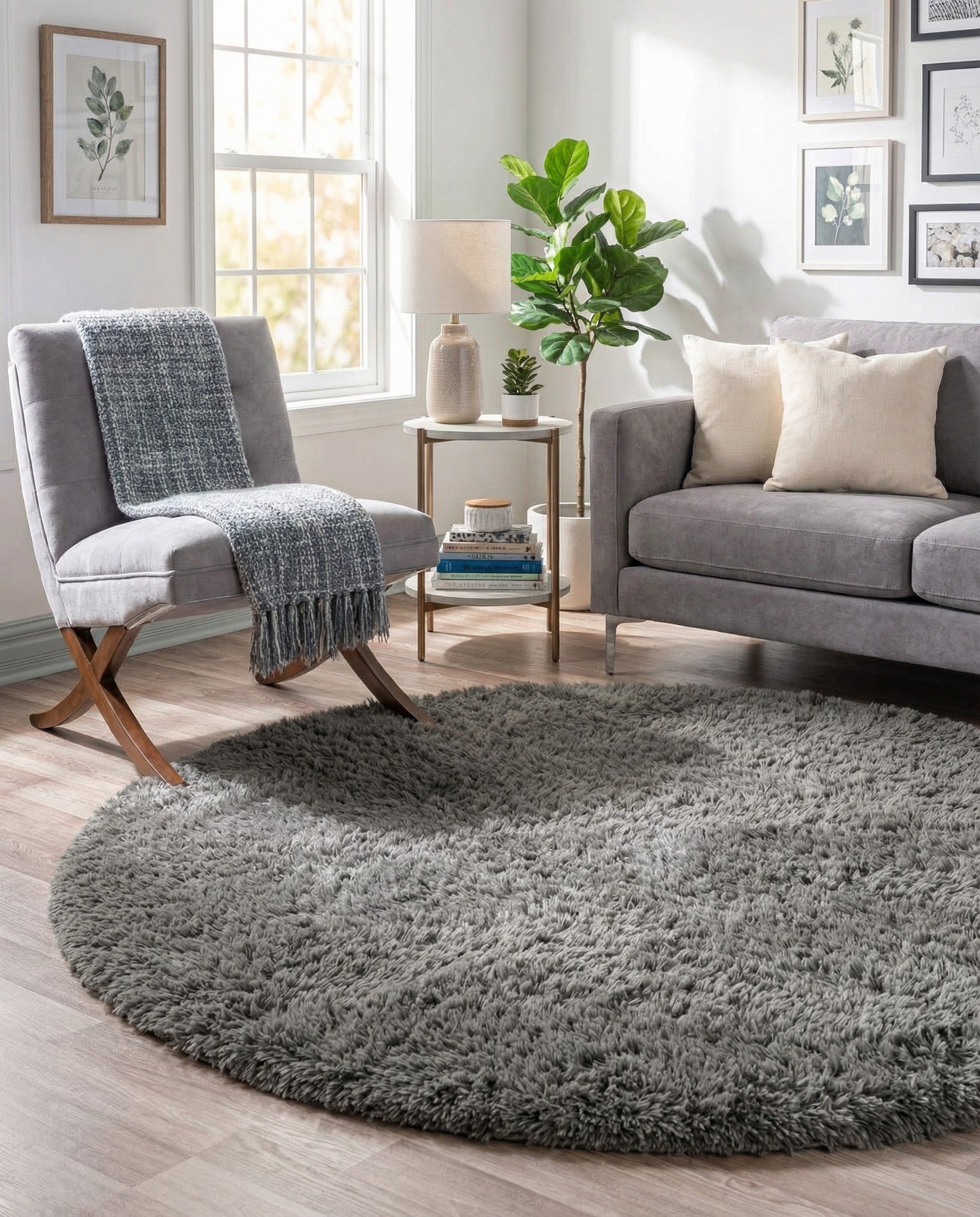  3' 3 x 3' 3 Infinity Shag Round Rug