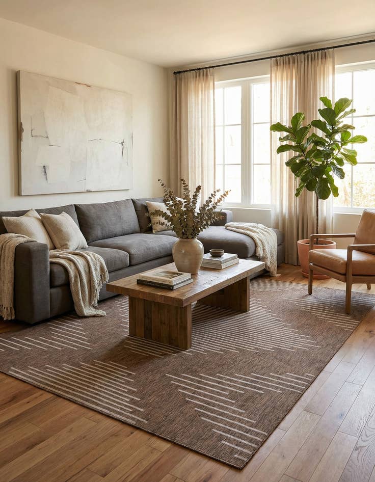 Detail image of 9' x 12'  Washable Modern Indoor / Outdoor Rug