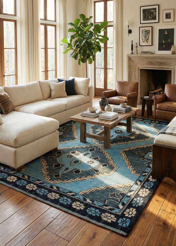 8' 10 x 12' 7 Hand Knotted Moroccan Wool Rug