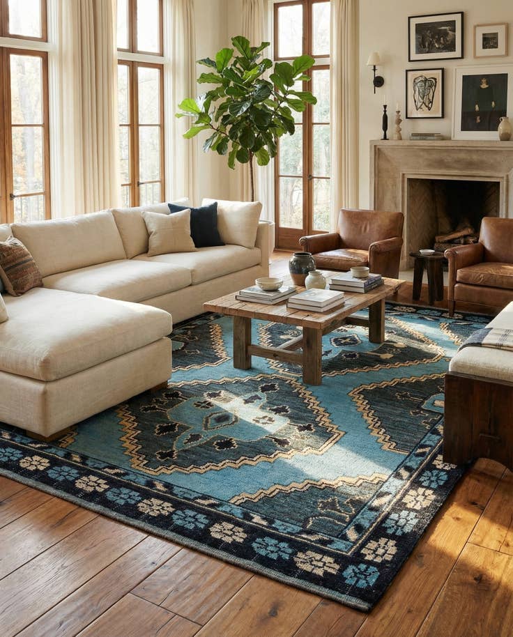 Detail image of 8' 10 x 12' 7 Hand Knotted Moroccan Wool Rug