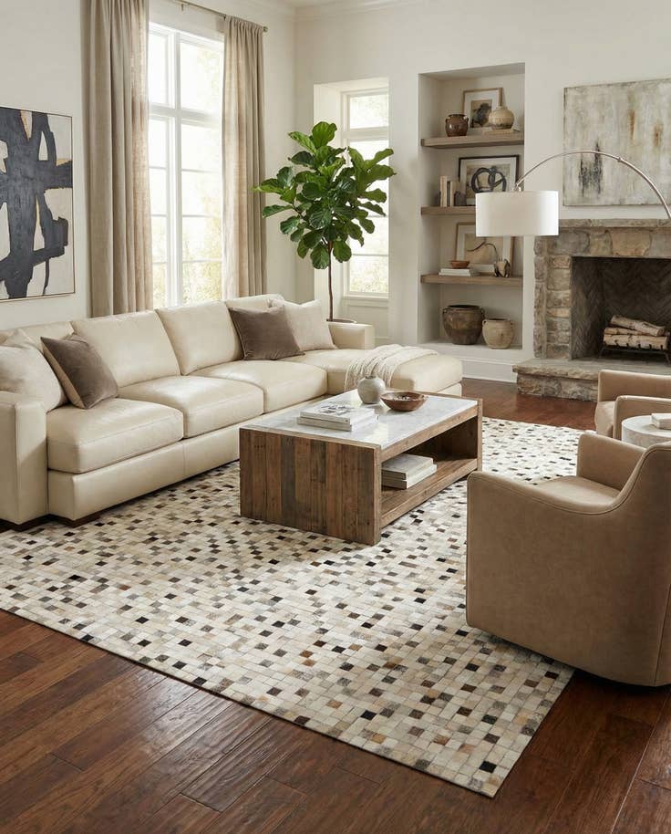 Detail image of 8' x 10' Cowhide Stocks Rug