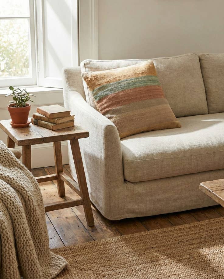 Detail image of 1' 6 x 1' 6 Hand Woven Pillow Wool Square Rug