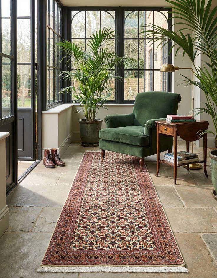 Detail image of 2' 6 x 9' 9 Tabriz Mahi Wool Runner Rug