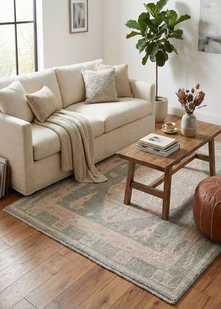 4' 10 x 8' Hand Knotted Moroccan Wool Rug