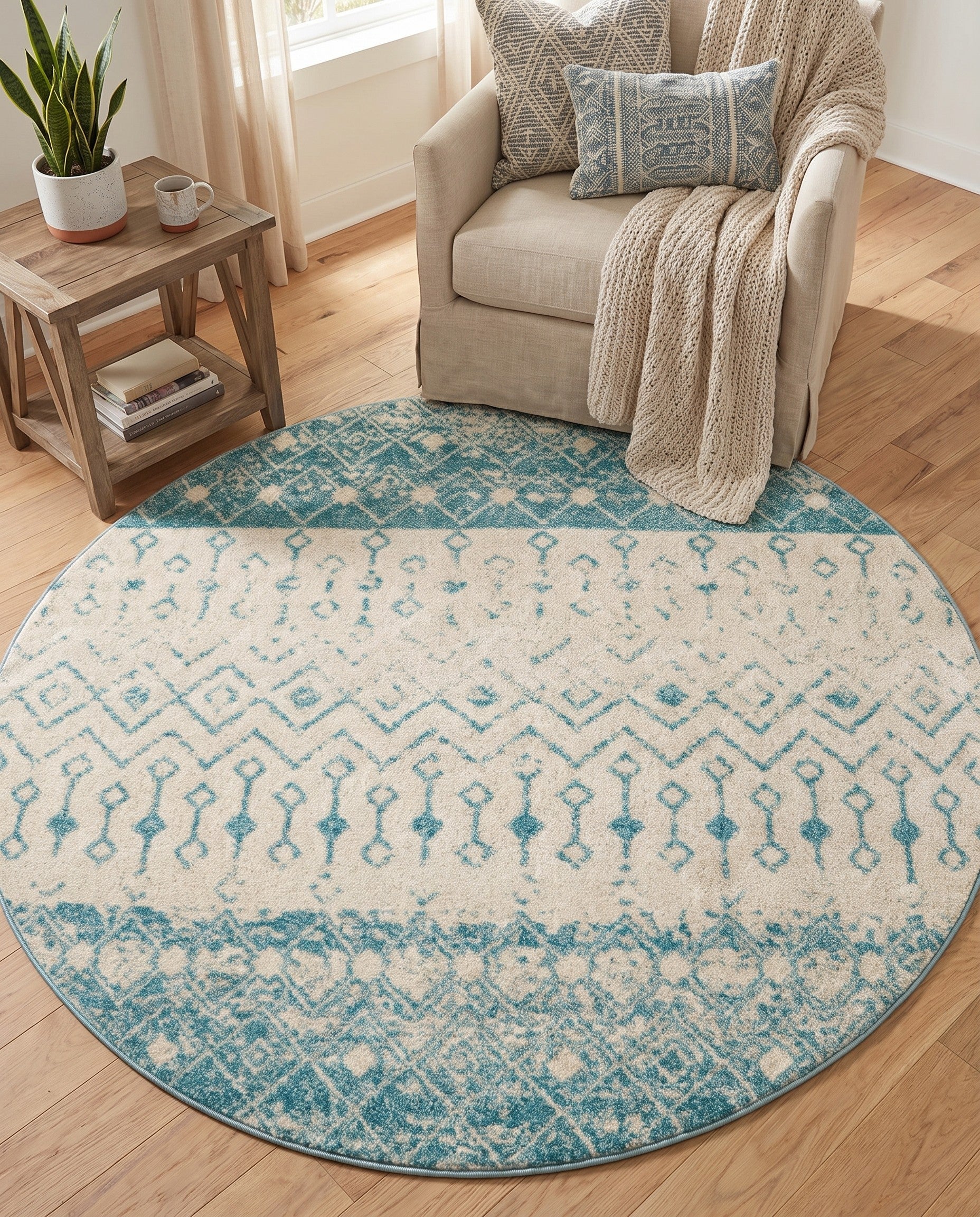 6' x 6' Moroccan Trellis Round Rug