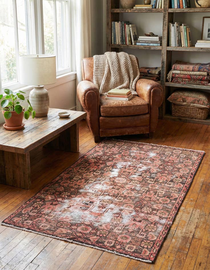 Detail image of 2' 9 x 4' 8  Hand Knotted Ultra Vintage Persian Wool Rug