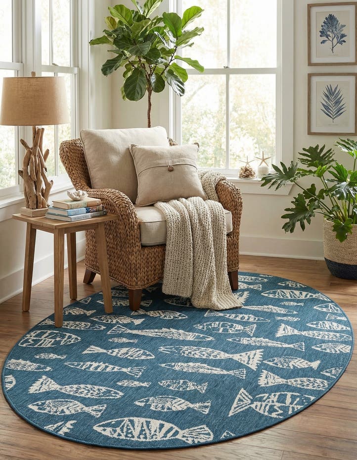 4' x 6' Easy-Clean Coastal Indoor / Outdoo...