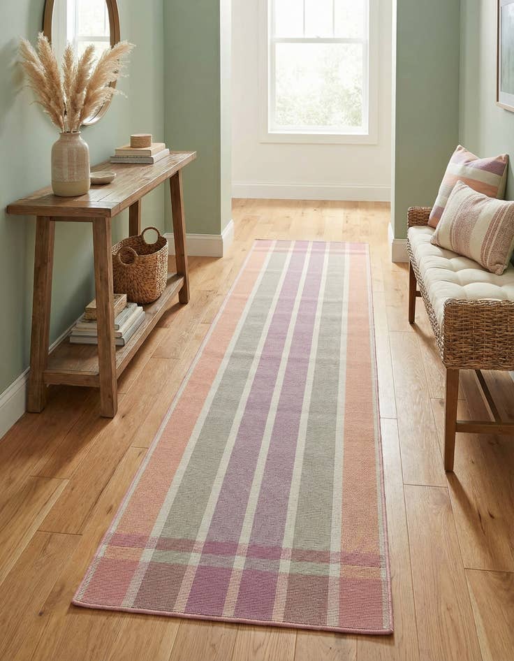 Detail image of 2' x 8' Easy-Clean Striped Indoor / Outdoor Runner Rug