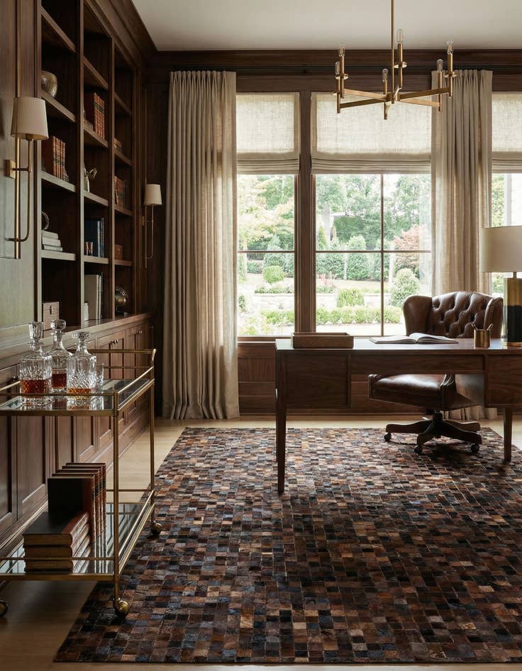 Detail image of 5' 11 x 8' 11 Cowhide Stocks Rug