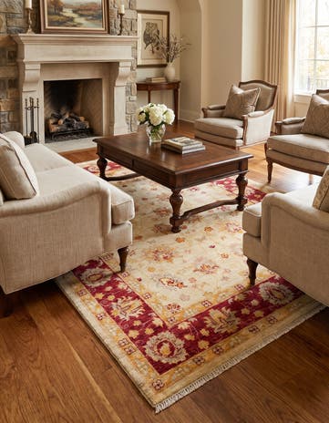 4' 11 x 6' 8 Hand Knotted Ziegler Rug