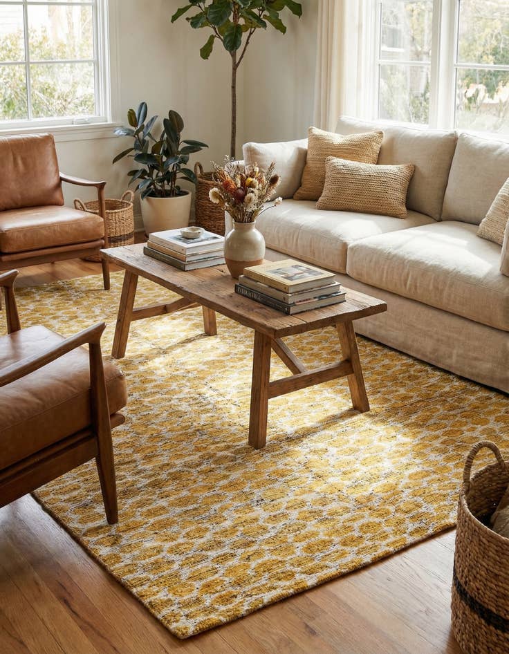 Detail image of  5' 9 x 8'  Hand Knotted Moroccan Wool Rug