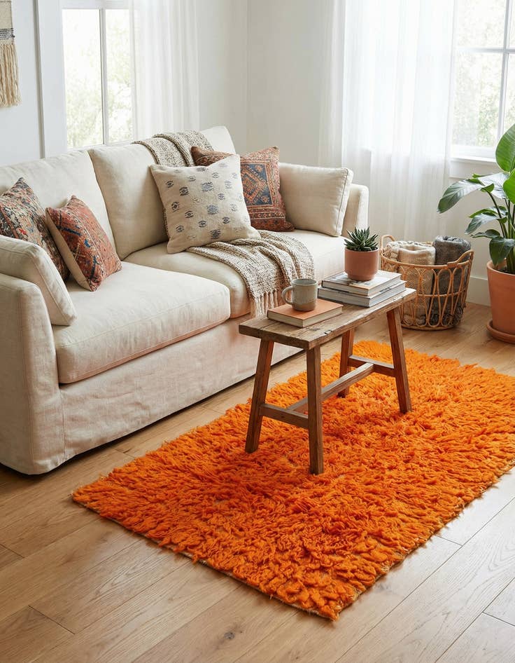 Detail image of 2' 3 x 4' 3  Hand Knotted Moroccan Wool Runner Rug