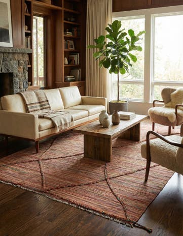 5' 8 x 8' Hand Woven Kilim Modern Wool Rug