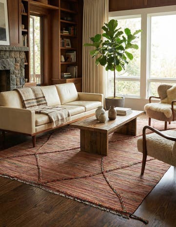 5' 8 x 8' Hand Woven Kilim Modern Wool Rug