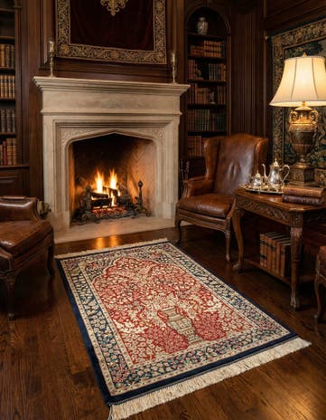 2' x 2' 11 Ghom Silk Rug