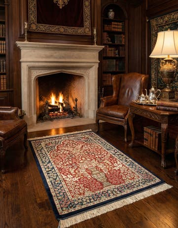 2' x 2' 11 Ghom Silk Rug