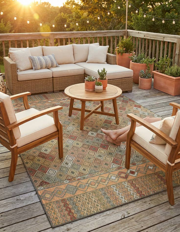 Detail image of 6' x 9'  Washable Baja Indoor / Outdoor Rug