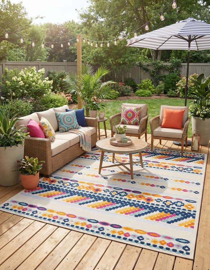 Detail image of 7' 10 x 10'  Washable Aruba Indoor / Outdoor Rug