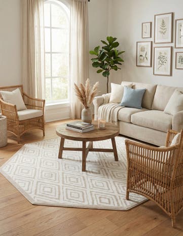 Snow White Hermitage Octagon Rug