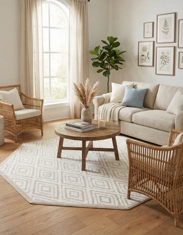 Snow White Hermitage Octagon Rug
