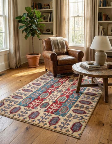 4' x 5' 10 Hand Knotted Kazak Rug