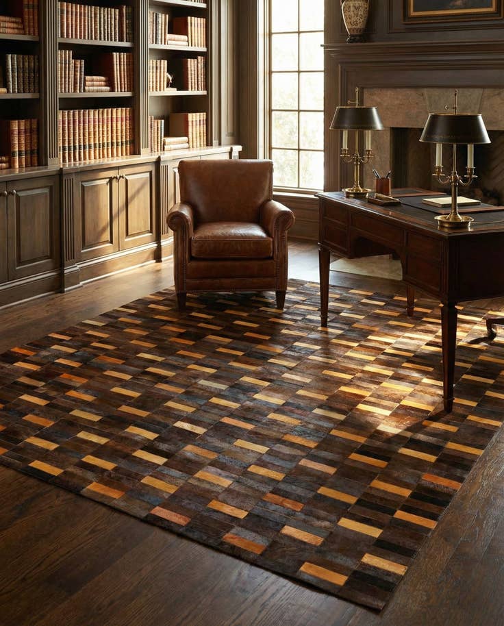 Detail image of 8' x 9' 10 Cowhide - Patchwork Rug