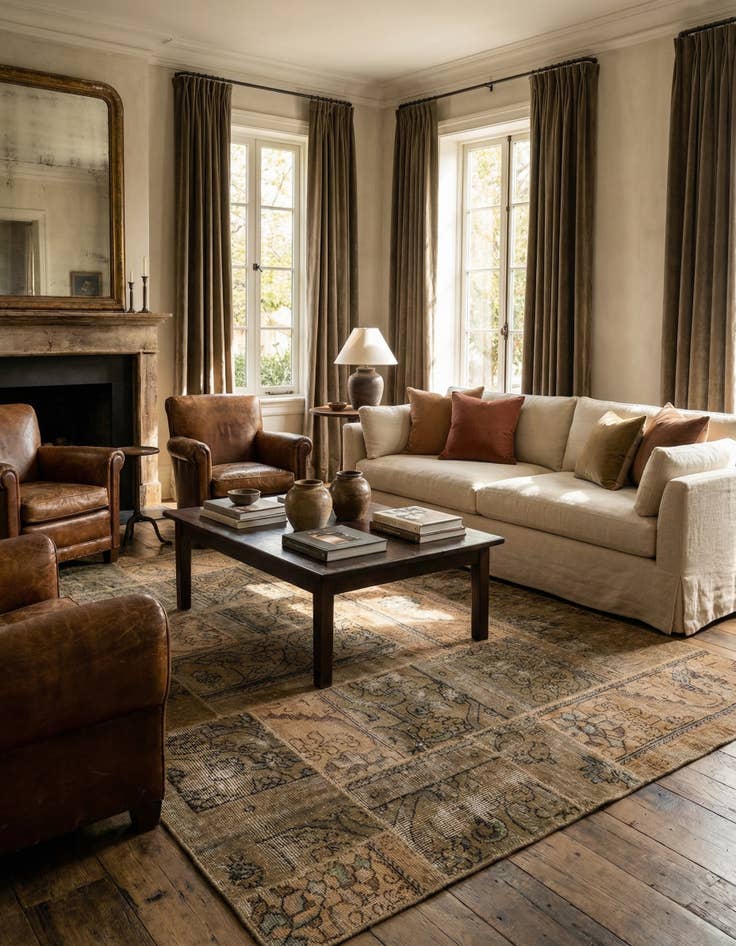 Detail image of  5' 1 x 6' 9  Hand Knotted Ultra Vintage Persian Wool Rug