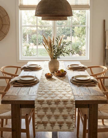 White Hand Woven Chindi Jute Table Runner Rug
