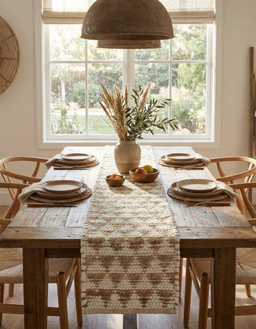White Hand Woven Chindi Jute Table Runner Rug
