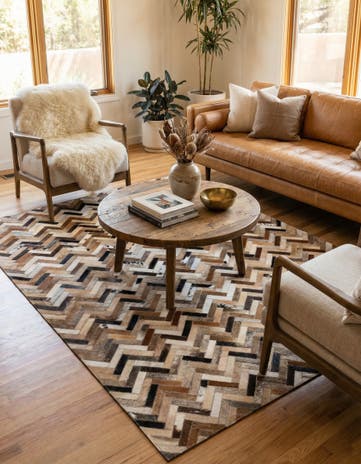 4' 1 x 6' 1 Cowhide - Patchwork Rug