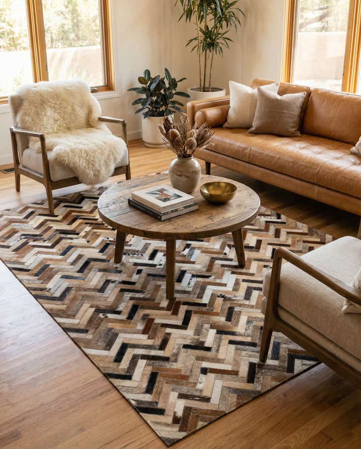 4' 1 x 6' 1 Cowhide - Patchwork Rug