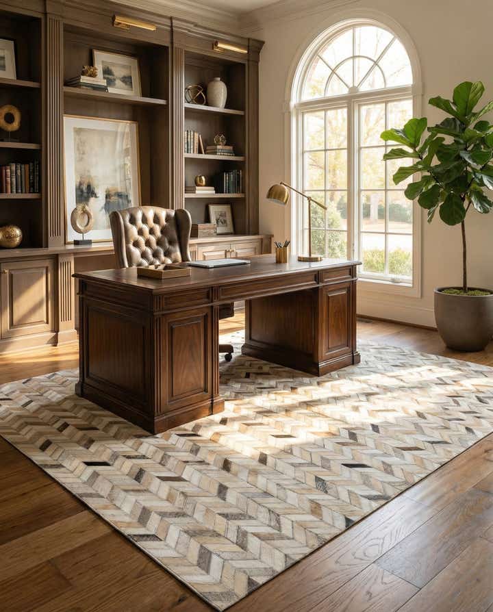 4' 8 x 6' 7 Cowhide Stocks Rug